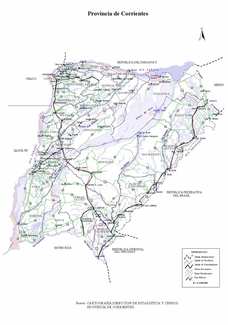Mapa de Corrientes